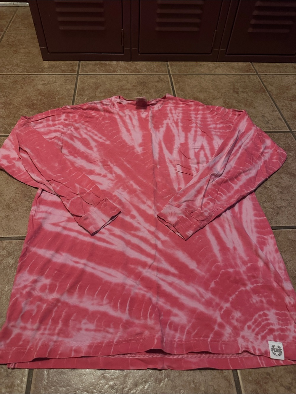 VS Pink LS Tie-Dye Pink Shirt Size Small 💖